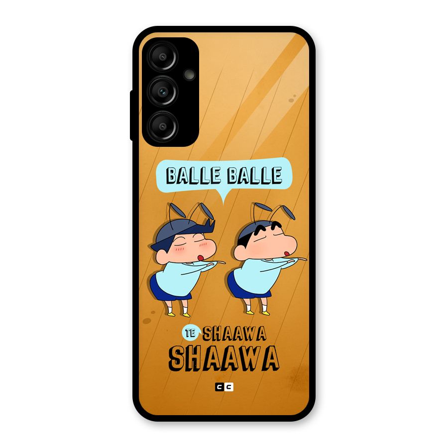 Balle Balle Shinchan Glass Back Case for Galaxy A14 5G
