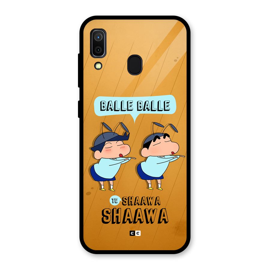 Balle Balle Shinchan Glass Back Case for Galaxy A30