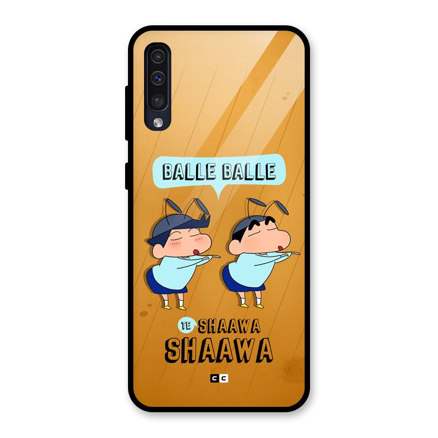 Balle Balle Shinchan Glass Back Case for Galaxy A30s