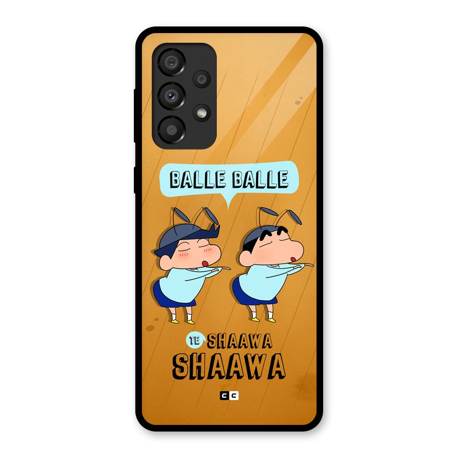 Balle Balle Shinchan Glass Back Case for Galaxy A33 5G