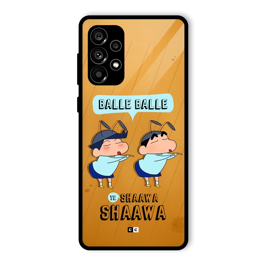 Balle Balle Shinchan Glass Back Case for Galaxy A73 5G