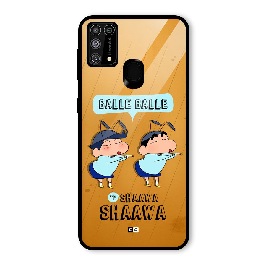 Balle Balle Shinchan Glass Back Case for Galaxy F41