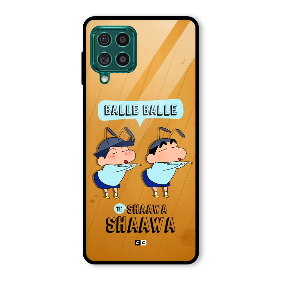 Balle Balle Shinchan Glass Back Case for Galaxy F62