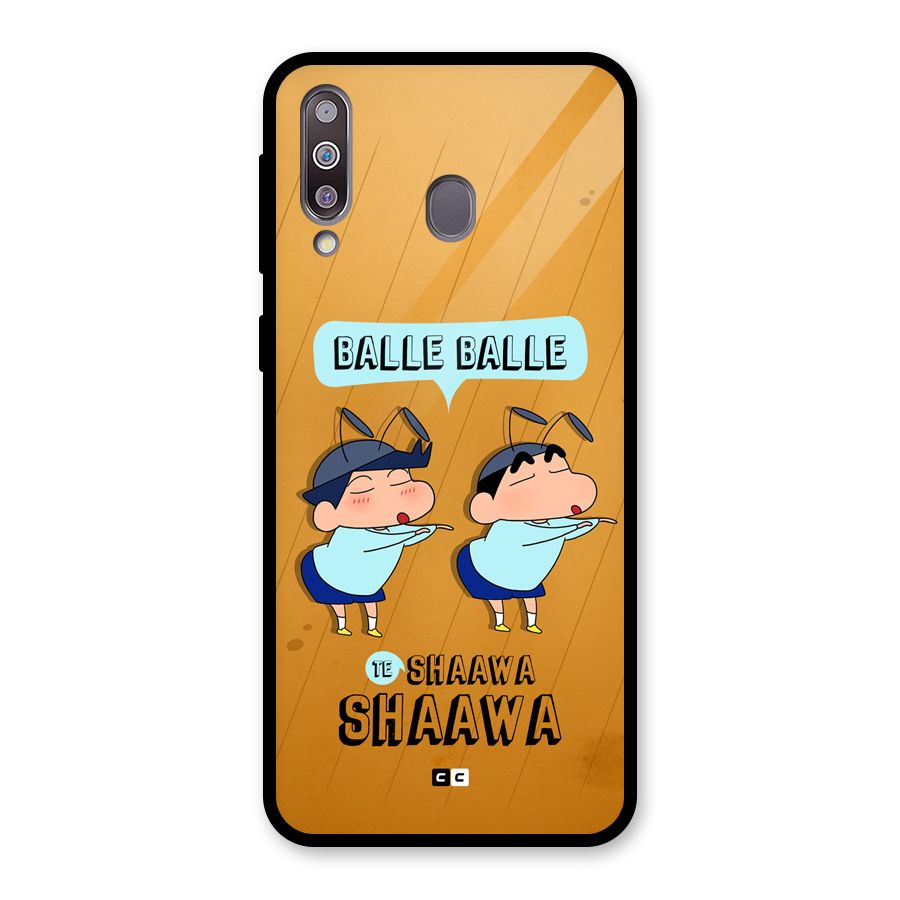 Balle Balle Shinchan Glass Back Case for Galaxy M30
