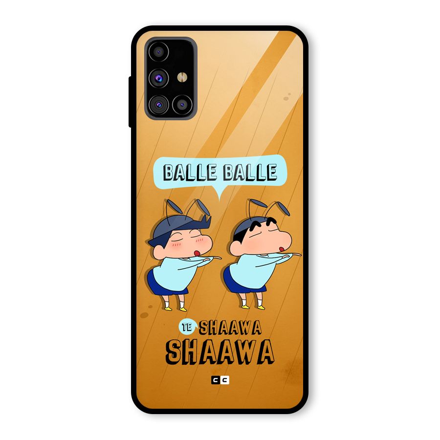Balle Balle Shinchan Glass Back Case for Galaxy M31s