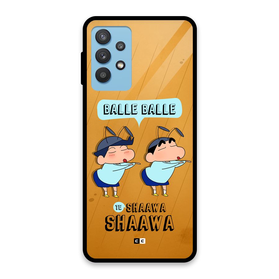 Balle Balle Shinchan Glass Back Case for Galaxy M32 5G
