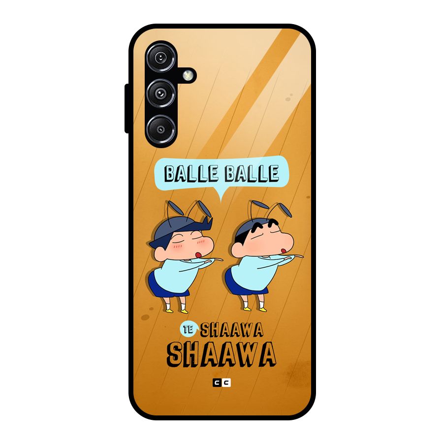 Balle Balle Shinchan Glass Back Case for Galaxy M34 5G