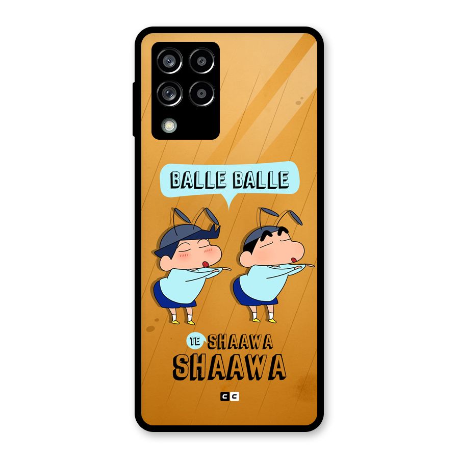 Balle Balle Shinchan Glass Back Case for Galaxy M53 5G