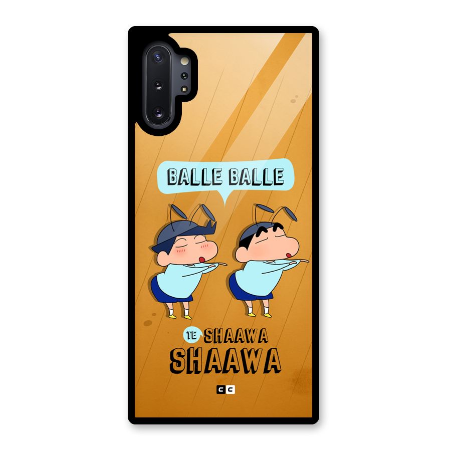 Balle Balle Shinchan Glass Back Case for Galaxy Note 10 Plus