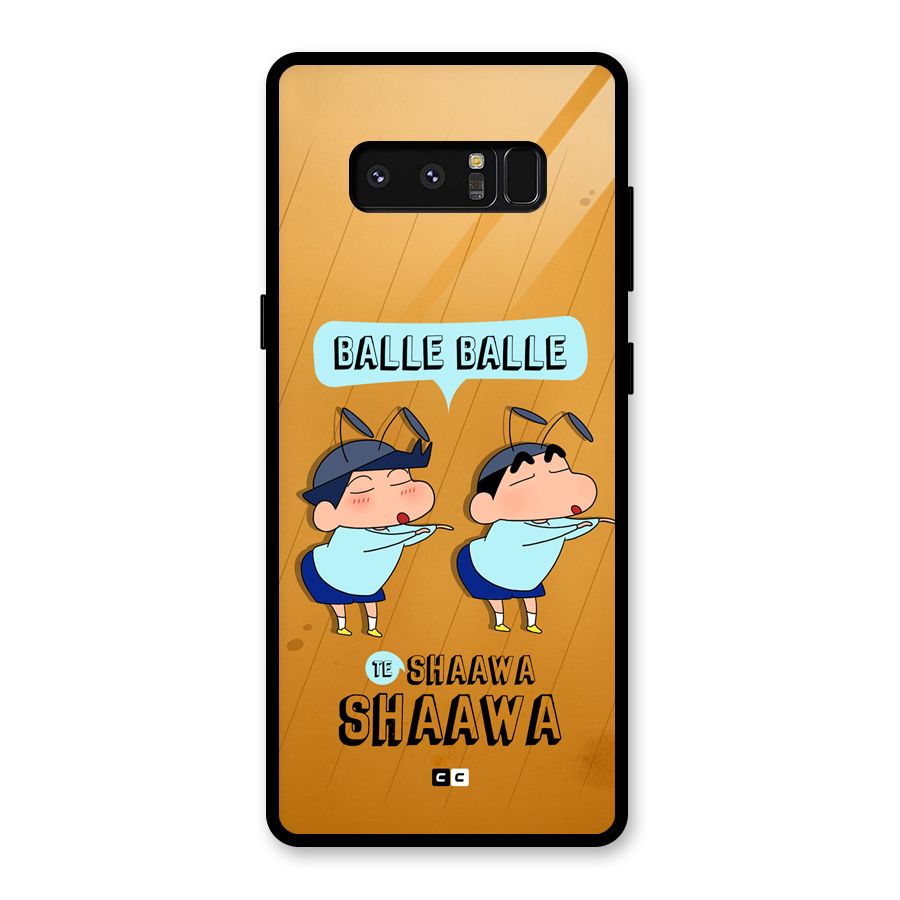 Balle Balle Shinchan Glass Back Case for Galaxy Note 8
