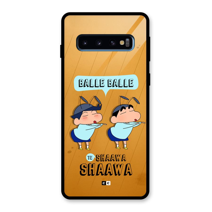 Balle Balle Shinchan Glass Back Case for Galaxy S10