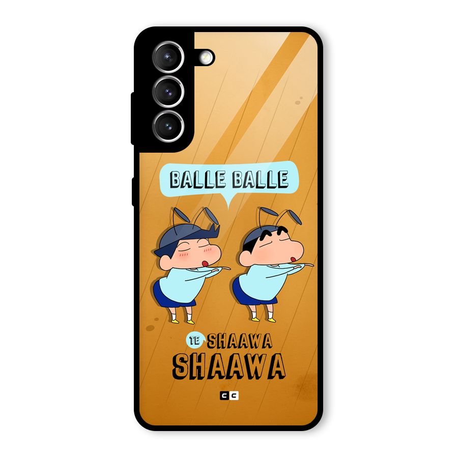 Balle Balle Shinchan Glass Back Case for Galaxy S21 5G