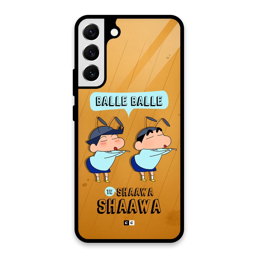 Balle Balle Shinchan Glass Back Case for Galaxy S22 Plus 5G
