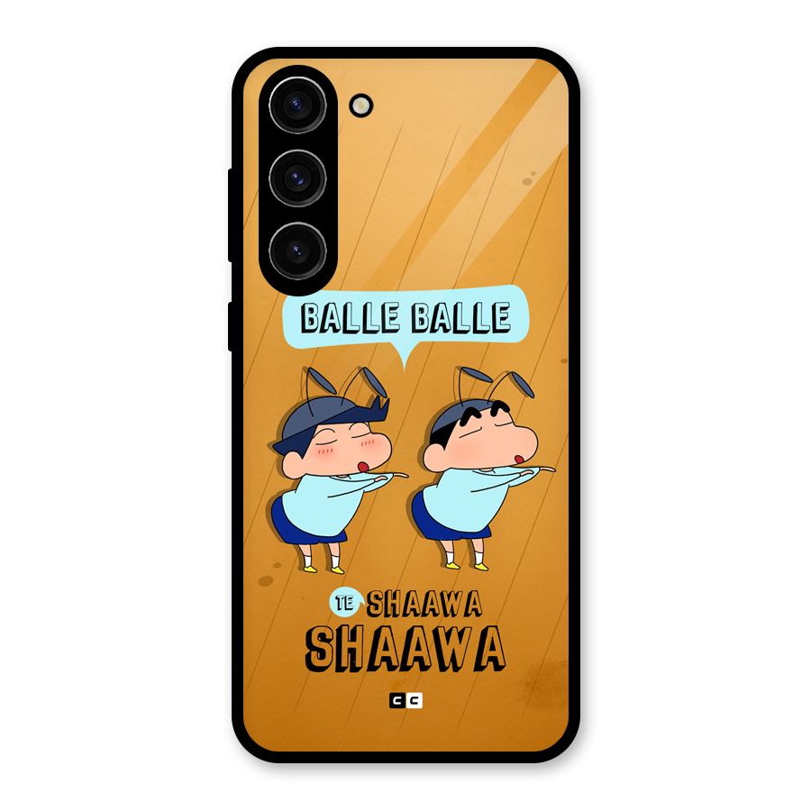 Balle Balle Shinchan Glass Back Case for Galaxy S23 Plus