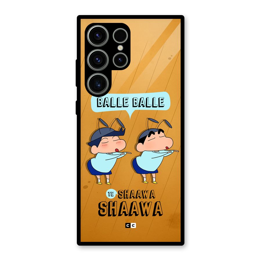 Balle Balle Shinchan Glass Back Case for Galaxy S23 Ultra