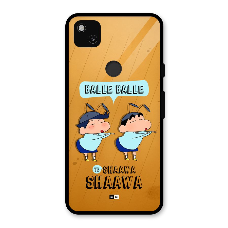 Balle Balle Shinchan Glass Back Case for Google Pixel 4a