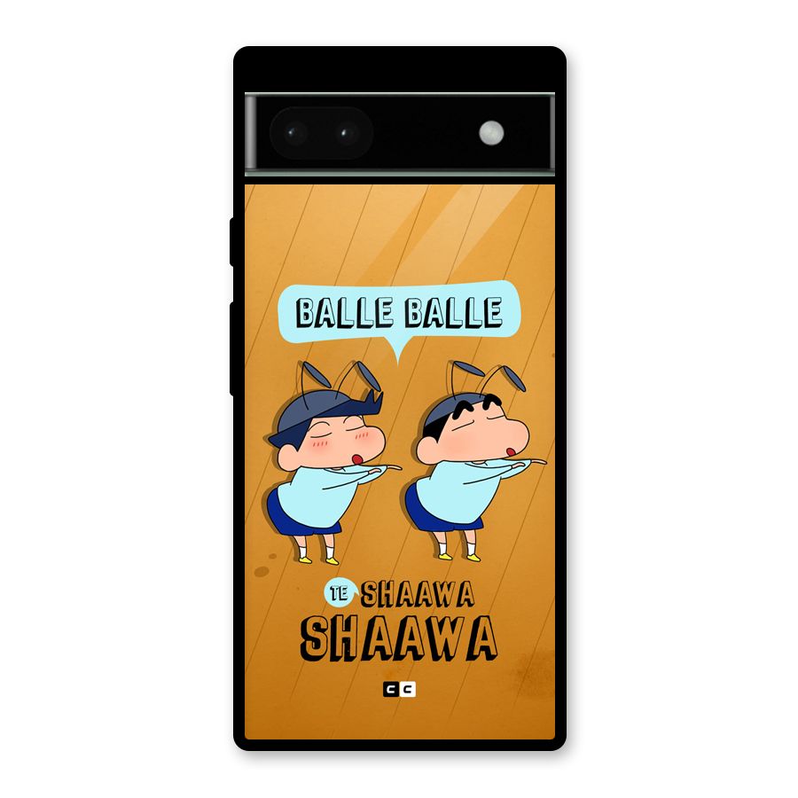 Balle Balle Shinchan Glass Back Case for Google Pixel 6a