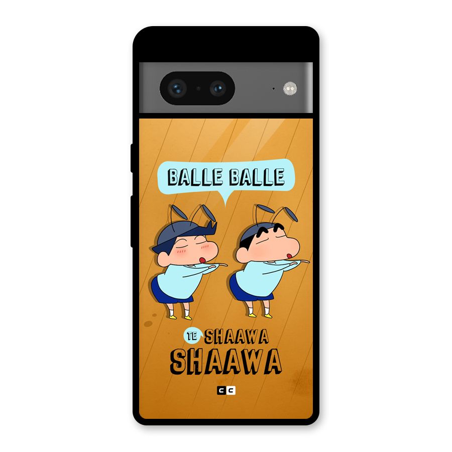 Balle Balle Shinchan Glass Back Case for Google Pixel 7