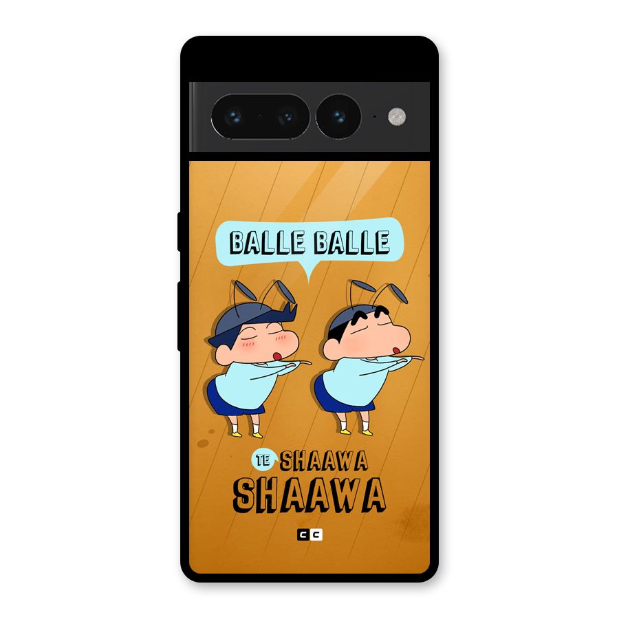 Balle Balle Shinchan Glass Back Case for Google Pixel 7 Pro