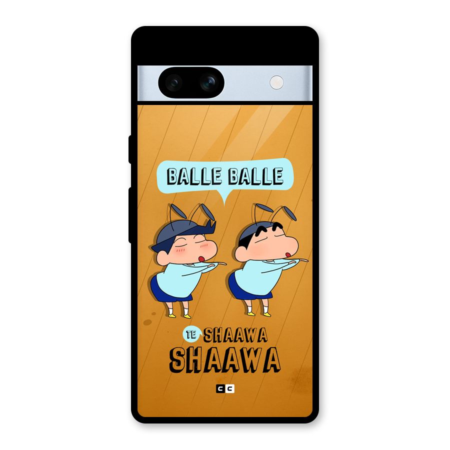 Balle Balle Shinchan Glass Back Case for Google Pixel 7a