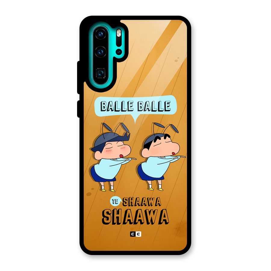 Balle Balle Shinchan Glass Back Case for Huawei P30 Pro