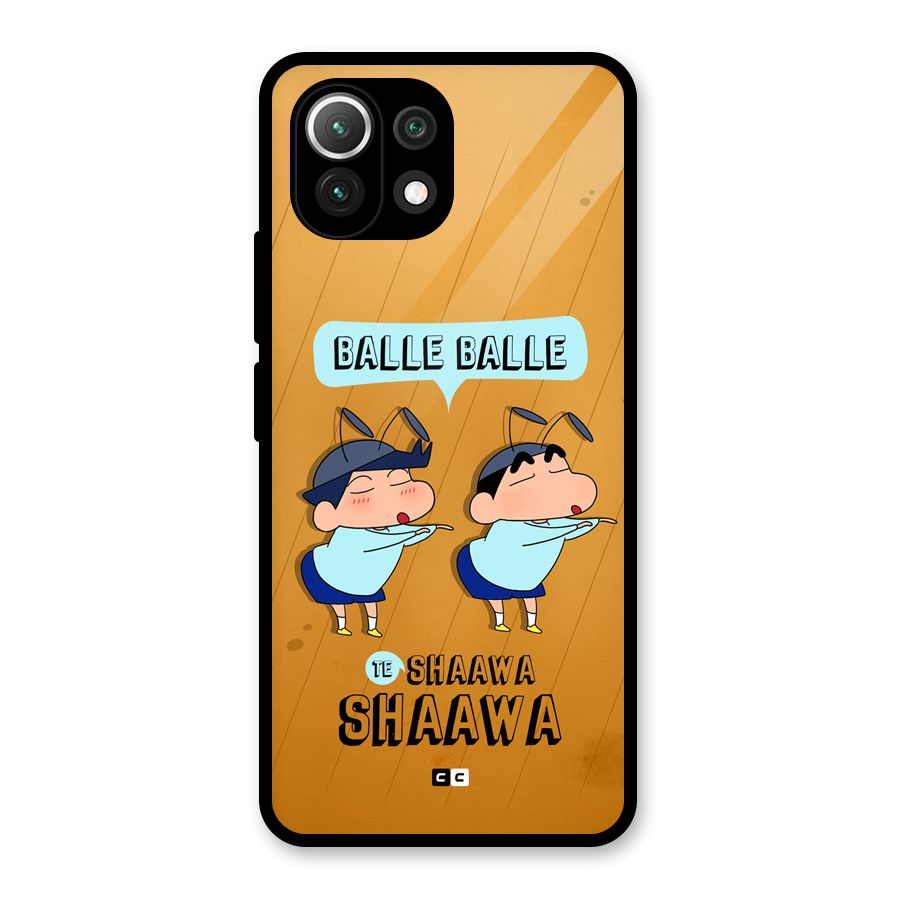 Balle Balle Shinchan Glass Back Case for Mi 11 Lite