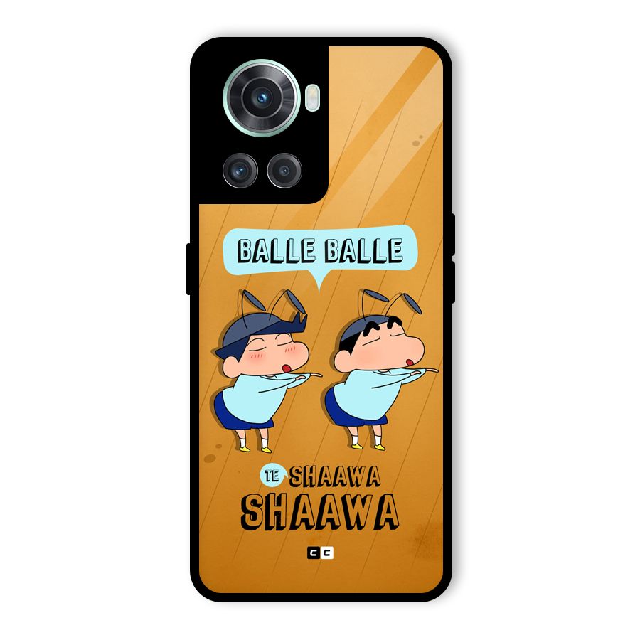 Balle Balle Shinchan Glass Back Case for OnePlus 10R