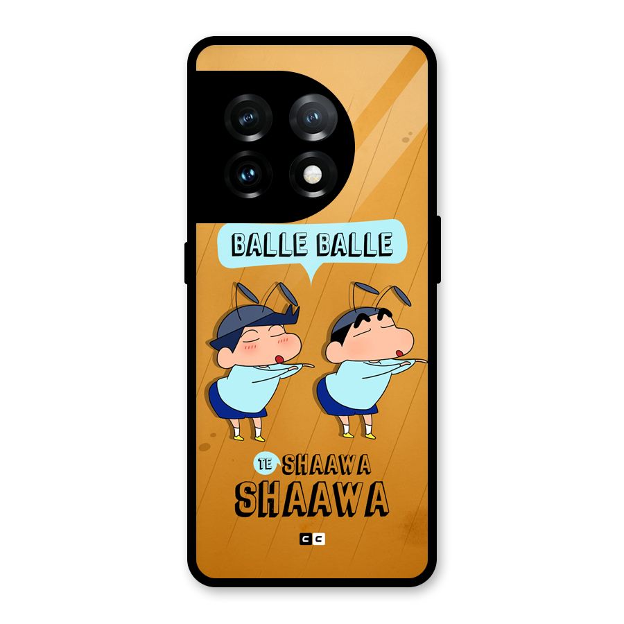Balle Balle Shinchan Glass Back Case for OnePlus 11