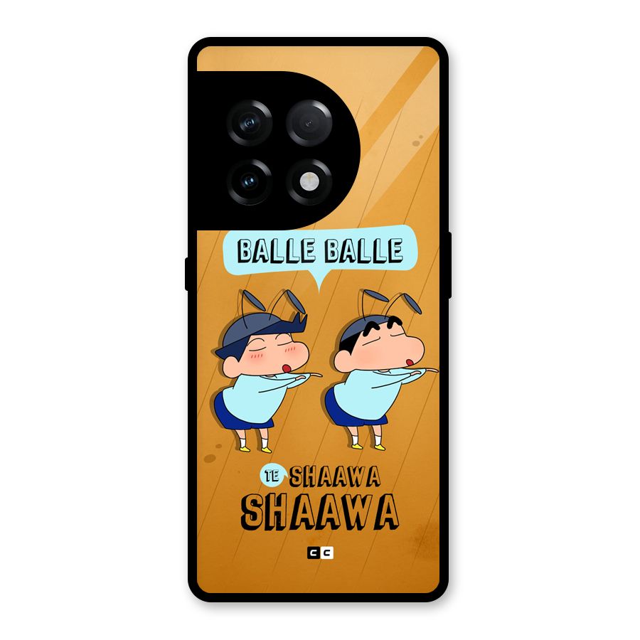 Balle Balle Shinchan Glass Back Case for OnePlus 11R