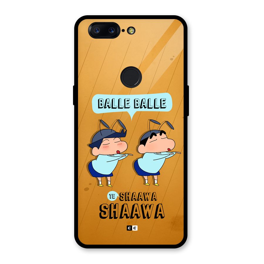 Balle Balle Shinchan Glass Back Case for OnePlus 5T