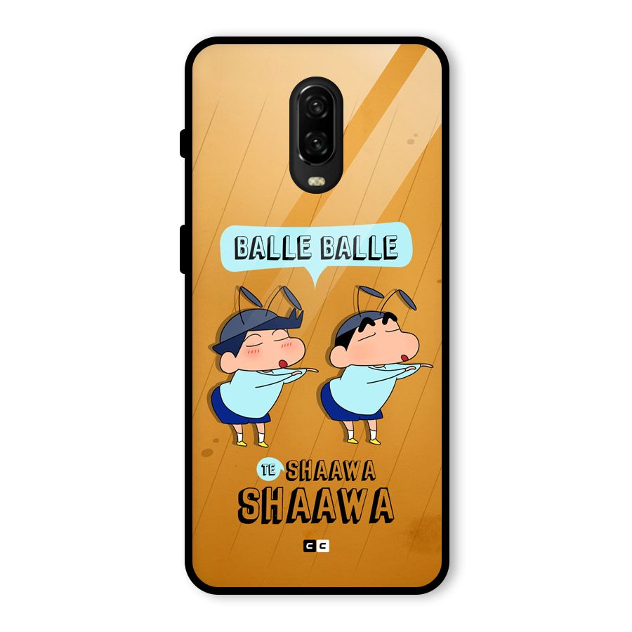 Balle Balle Shinchan Glass Back Case for OnePlus 6T
