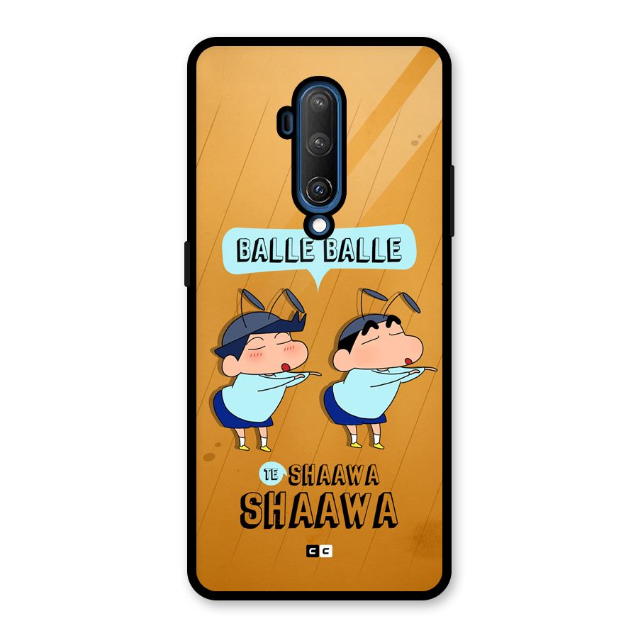 Balle Balle Shinchan Glass Back Case for OnePlus 7T Pro