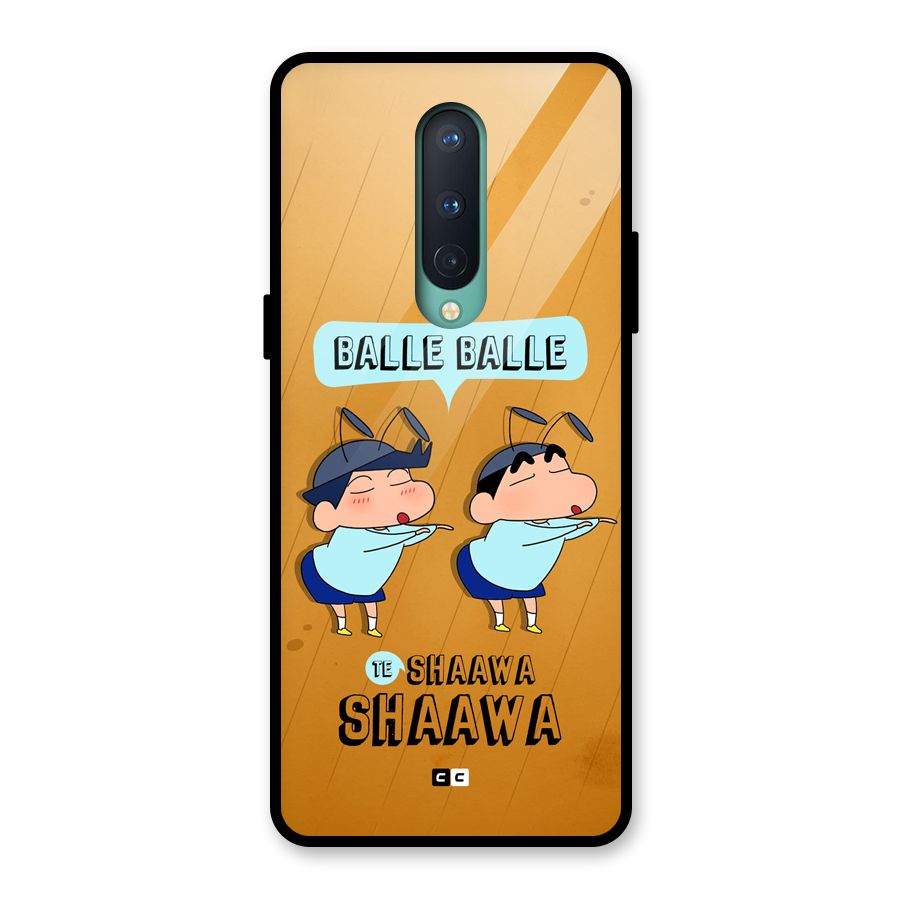 Balle Balle Shinchan Glass Back Case for OnePlus 8