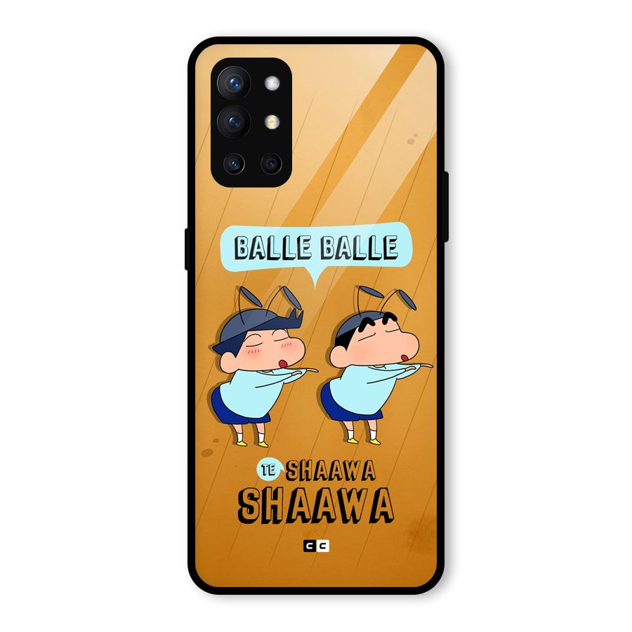 Balle Balle Shinchan Glass Back Case for OnePlus 9R