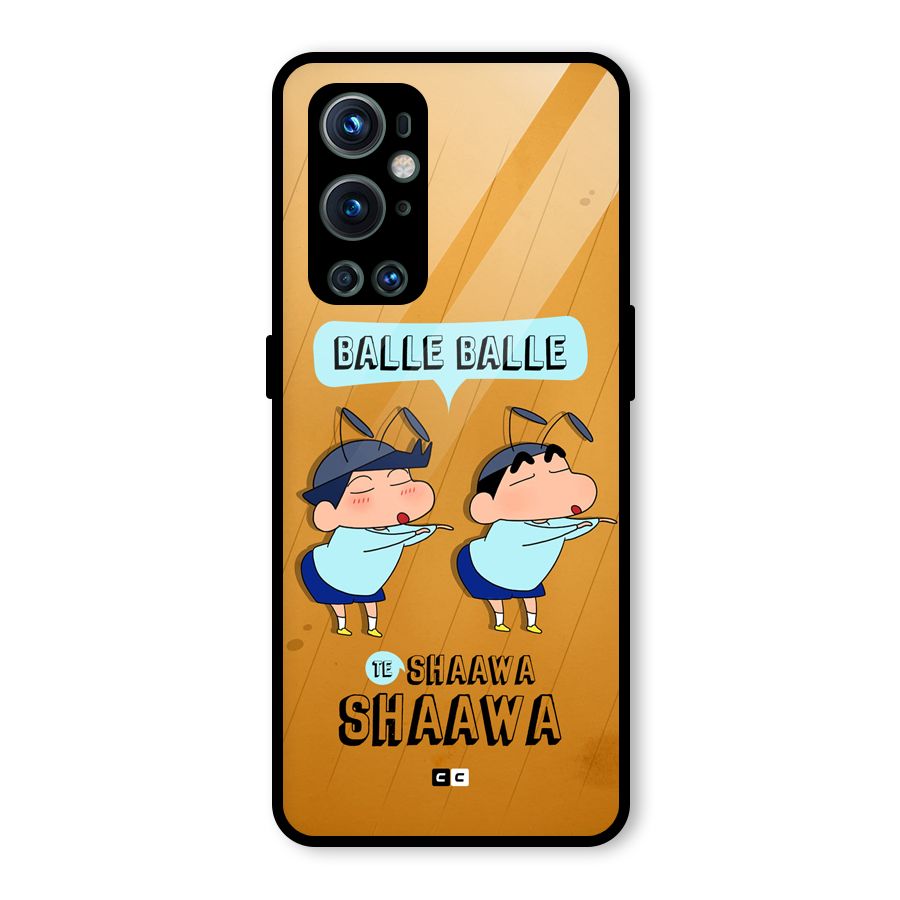 Balle Balle Shinchan Glass Back Case for OnePlus 9 Pro
