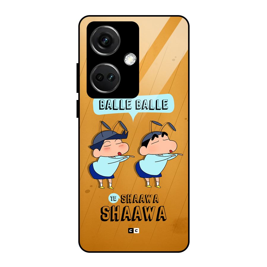 Balle Balle Shinchan Glass Back Case for OnePlus Nord CE 3 5G