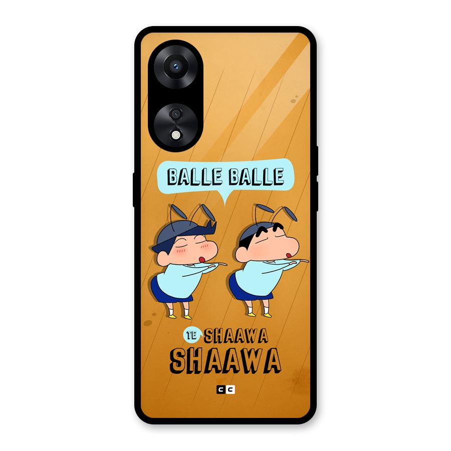 Balle Balle Shinchan Glass Back Case for Oppo A78