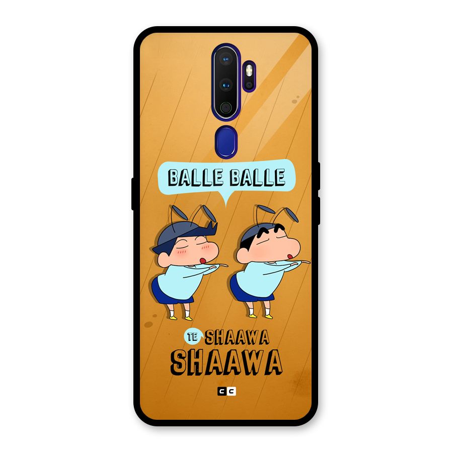 Balle Balle Shinchan Glass Back Case for Oppo A9 (2020)
