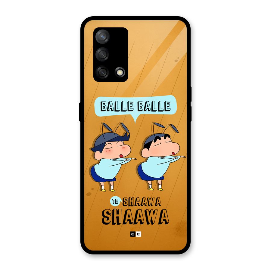 Balle Balle Shinchan Glass Back Case for Oppo F19s