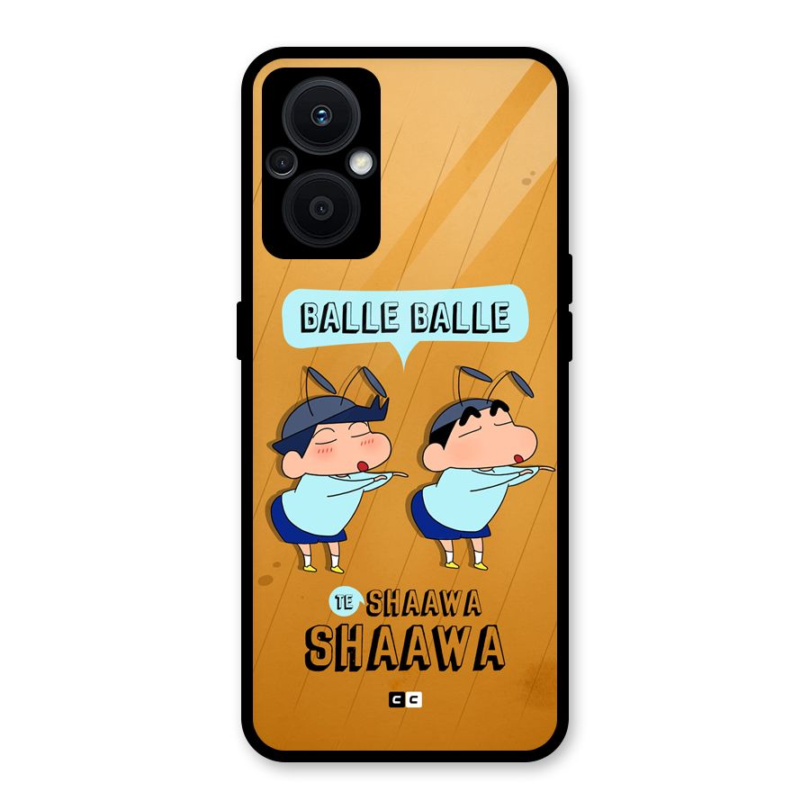 Balle Balle Shinchan Glass Back Case for Oppo F21s Pro 5G