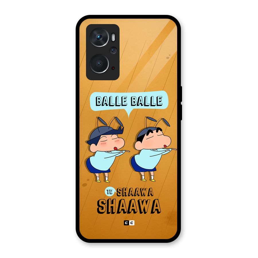 Balle Balle Shinchan Glass Back Case for Oppo K10 4G