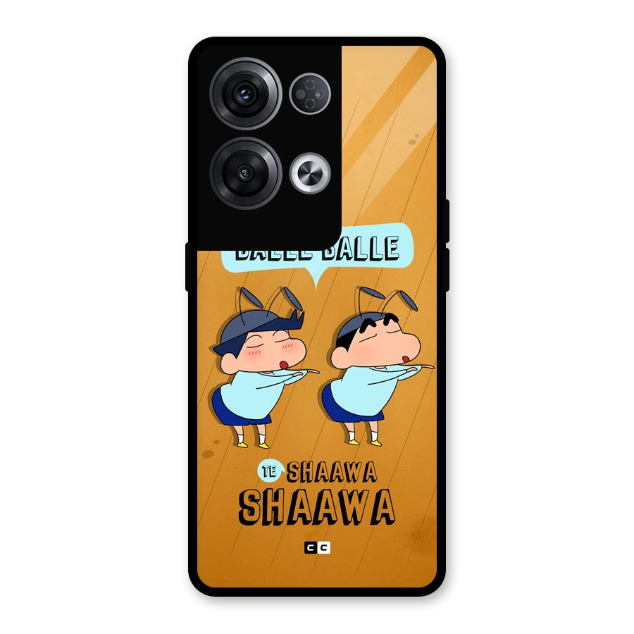 Balle Balle Shinchan Glass Back Case for Oppo Reno8 Pro 5G