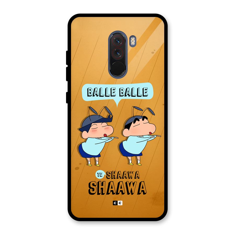 Balle Balle Shinchan Glass Back Case for Poco F1