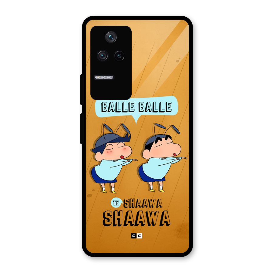 Balle Balle Shinchan Glass Back Case for Poco F4 5G