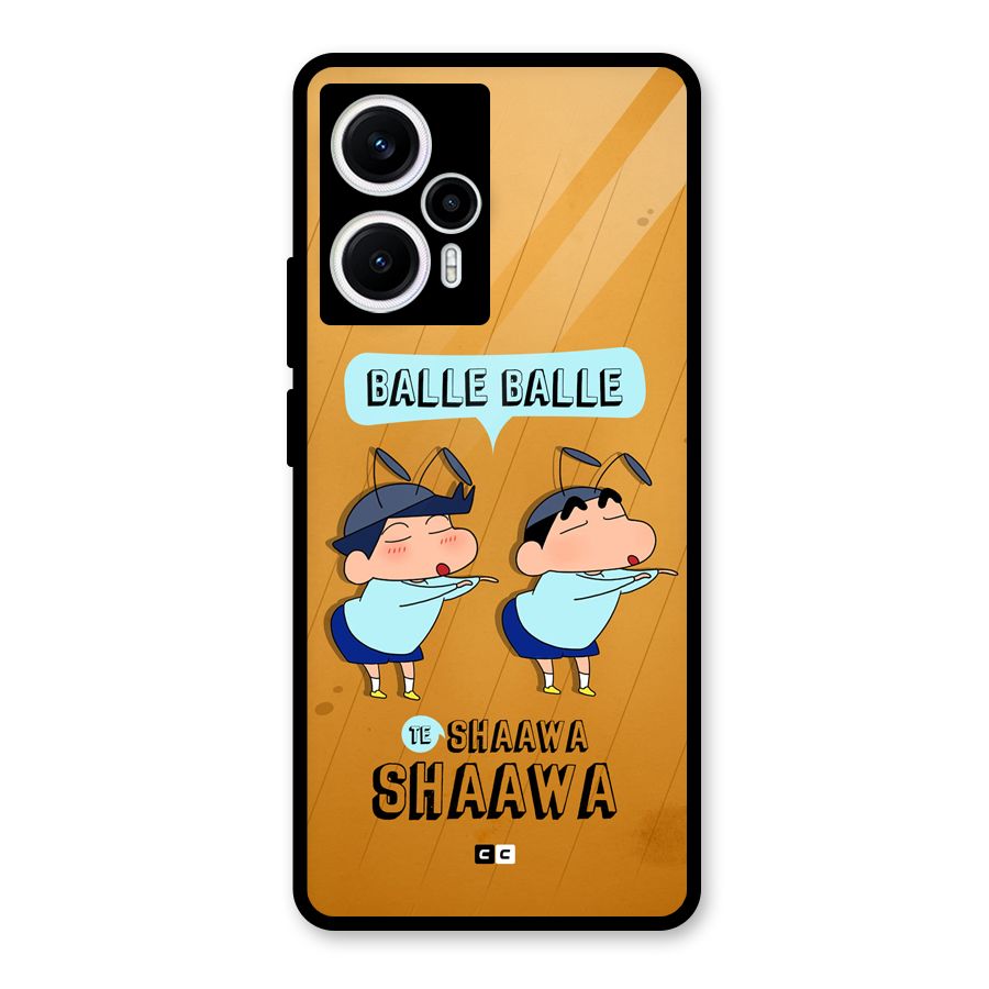 Balle Balle Shinchan Glass Back Case for Poco F5