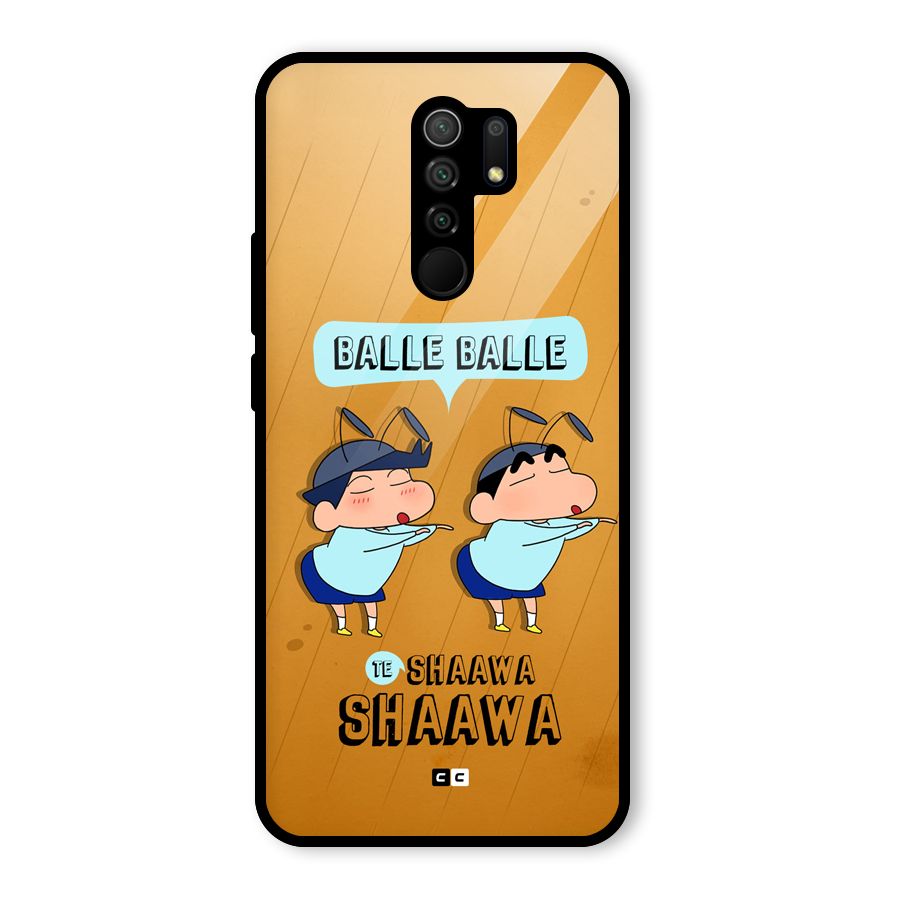 Balle Balle Shinchan Glass Back Case for Poco M2