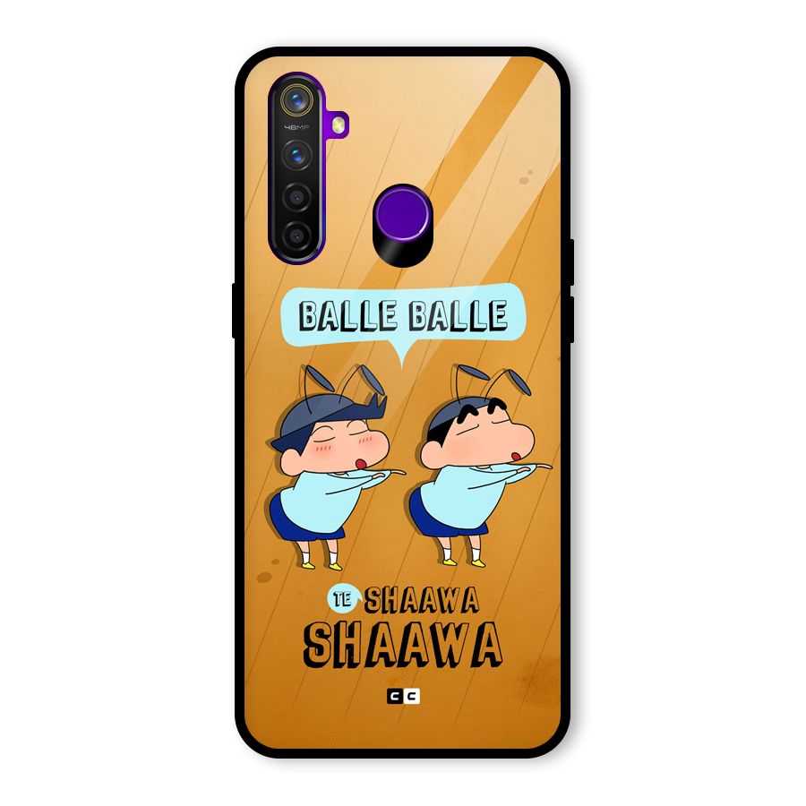 Balle Balle Shinchan Glass Back Case for Realme 5 Pro