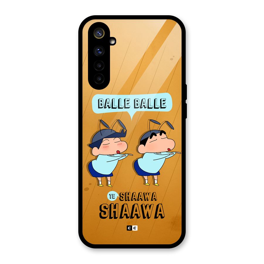 Balle Balle Shinchan Glass Back Case for Realme 6