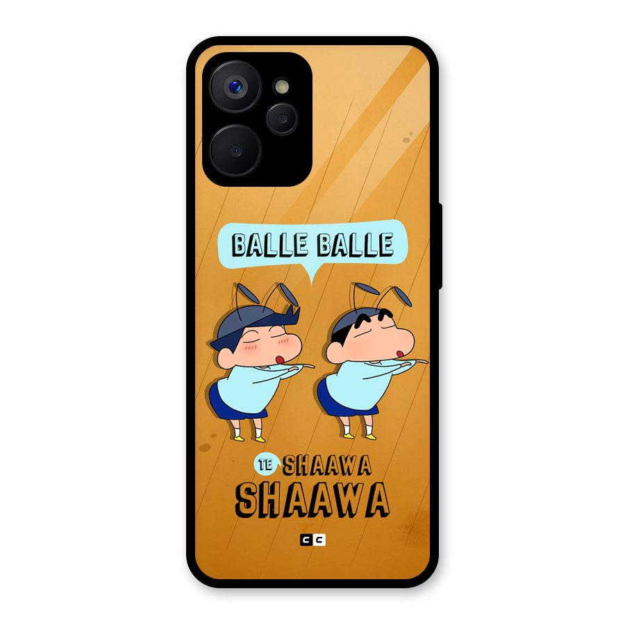 Balle Balle Shinchan Glass Back Case for Realme 9i 5G