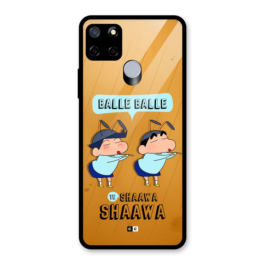 Balle Balle Shinchan Glass Back Case for Realme C15